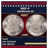 1883-p Morgan Dollar $1 ms66+ SEGS