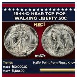 1944-d Walking Liberty Half Dollar Near Top Pop 50