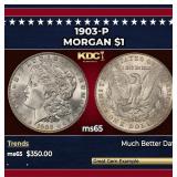 1903-p Morgan Dollar $1 Grades ms65