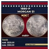 1880-p Morgan Dollar $1 Grades ms64+