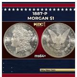 1887-p Morgan Dollar $1 Grades ms64+