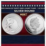 2023 Samoa $5 Tweety Bird Looney Tunes Coin - 1 oz