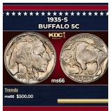 1935-s Buffalo Nickel 5c Grades ms66