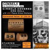 SN- GIMBLES RARE 10 Coin Peace Silver Dollar Roll