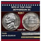 1972-p Jefferson Nickel TOP POP! 5c ms67 5fs SEGS