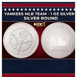 Yankees MLB Team - 1 oz Silver Round Round
