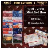 1999-2008 Full Mint Set Run - 220 Coins, 10 Comple