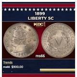 1899 Liberty Nickel 5c ms66 SEGS