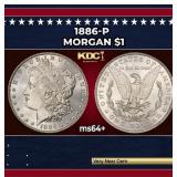 1886-p Morgan Dollar $1 Grades ms64+