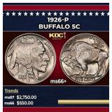 1926-p Buffalo Nickel 5c ms66+ SEGS