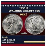 1936-p Walking Liberty Half Dollar 50c ms66+ SEGS