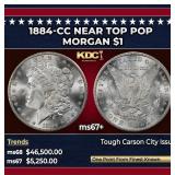 1884-cc Morgan Dollar Near Top Pop $1 ms67+ SEGS