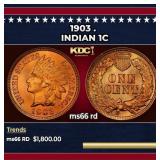 1903 Indian Cent . 1c ms66 rd SEGS