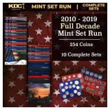 2010-2019 Full Decade Mint Set Run - 254 Coins, 10
