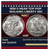 1939-s Walking Liberty Half Dollar Near Top Pop 50