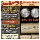 EO- 20 Coin SEARS Peace Silver $1 Roll Uncirculate