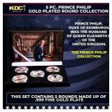5 Coin Prince Philip Gold Plated Round Collection
