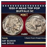 1930-p Buffalo Nickel Near Top Pop 5c ms66+ SEGS