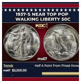 1937-s Walking Liberty Half Dollar Near Top Pop 50