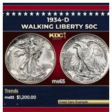 1934-d Walking Liberty Half Dollar 50c ms65 SEGS