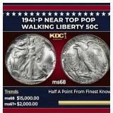1941-p Walking Liberty Half Dollar Near Top Pop 50