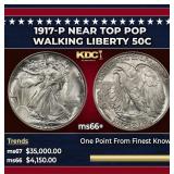 1917-p Walking Liberty Half Dollar Near Top Pop 50