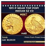 1911-p Gold Indian Quarter Eagle Near Top Pop! $2