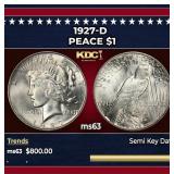 1927-d Peace Dollar $1 Grades ms63