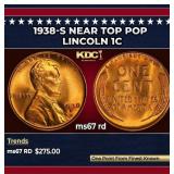 1938-s Lincoln Cent Near Top Pop 1c ms67 rd SEGS