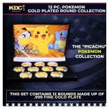 12 Coin Pokemon - Picachu - Gold Plated Round Coll