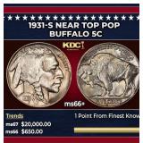 1931-s Buffalo Nickel Near Top Pop 5c ms66+ SEGS