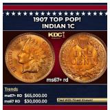 1907 Indian Cent TOP POP! 1c ms67+ rd SEGS