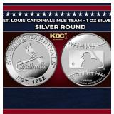 St. Louis Cardinals MLB Team - 1 oz Silver Round R