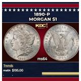 1890-p Morgan Dollar $1 Grades ms64