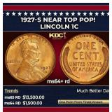 1927-s Lincoln Cent Near Top Pop! 1c ms64+ rd SEGS