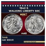 1942-s Walking Liberty Half Dollar 50c Grades ms65