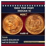 1902 Indian Cent TOP POP! 1c ms68 rd SEGS