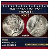 1926-p Peace Dollar Near Top Pop $1 ms66+ SEGS