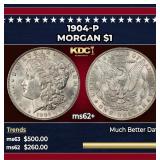 1904-p Morgan Dollar $1 Grades ms62+