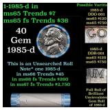 BU Shotgun Jefferson 5c roll, 1985-d 40 pcs Bank $