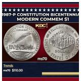 1987-p Constitution Bicentennial Modern Commem Dol