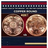 Lunear Year of The Dragon - 1oz .999 Fine Copper R