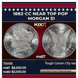1882-cc Morgan Dollar Near Top Pop $1 ms67 SEGS