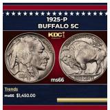 1925-p Buffalo Nickel 5c ms66 SEGS