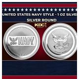 United States Navy Style - 1 oz Silver Round Round