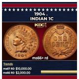 1904 Indian Cent . 1c ms66+ rd SEGS