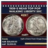1939-s Walking Liberty Half Dollar Near Top Pop 50