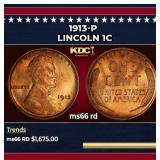 1913-p Lincoln Cent 1c ms66 rd SEGS