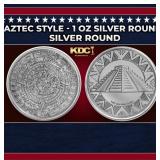 Aztec Temple - 1 oz Silver Round Round