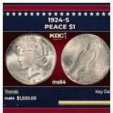 1924-s Peace Dollar $1 ms64 SEGS